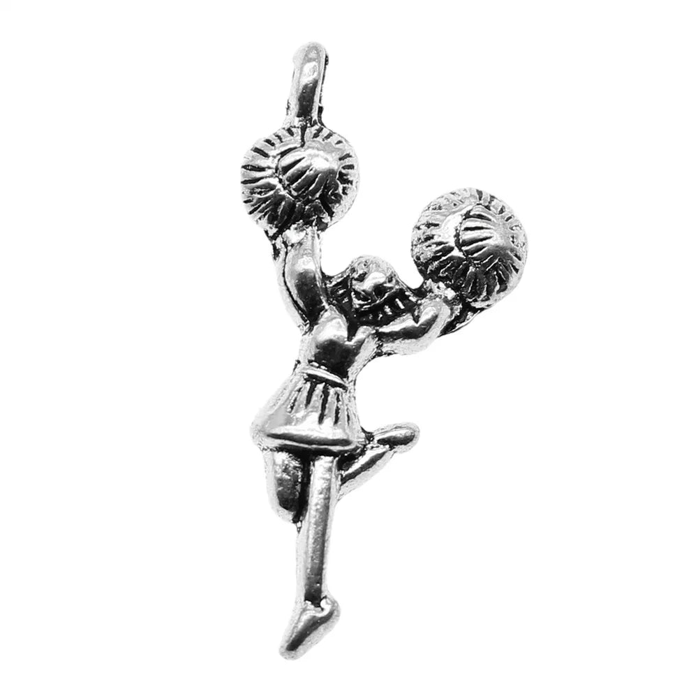 29x14mm 1.3g Antique Silver Zinc Alloy Cheerleader Angel Charm Pendant for DIY Jewelry Making