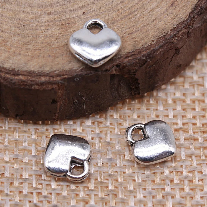 8x7mm 0.4g Multicolor Zinc Alloy Small Heart Charm Pendant for DIY Bracelet Necklace Jewelry Making