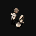 Elegant Enamel Letter T Hoop Spiral Disc Alloy Stud & Clip On No Piercing Commuter Circle Earrings