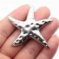 64x55mm 11g White K Tone Zinc Alloy Large Starfish Charm Pendant for Ocean Theme DIY Jewelry