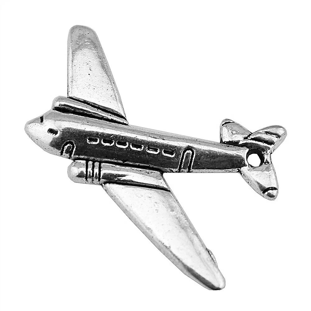 25x31mm 1.7g Multicolor Zinc Alloy Airplane Charm Pendant for DIY Necklace Bracelet Making