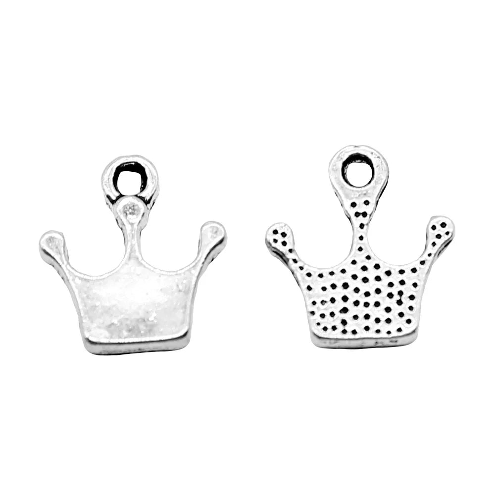 11x13mm 0.6g Multicolor Zinc Alloy Crown Charm Pendant for DIY Earring Necklace Bracelet Making