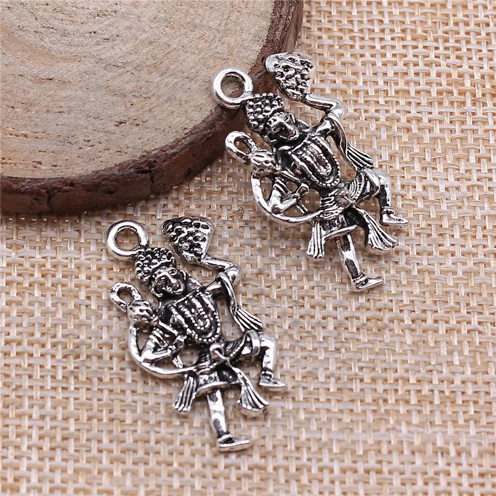 16x32mm 2.6g Antique silver zinc alloy Indian Deity charm pendant for DIY necklace jewelry making