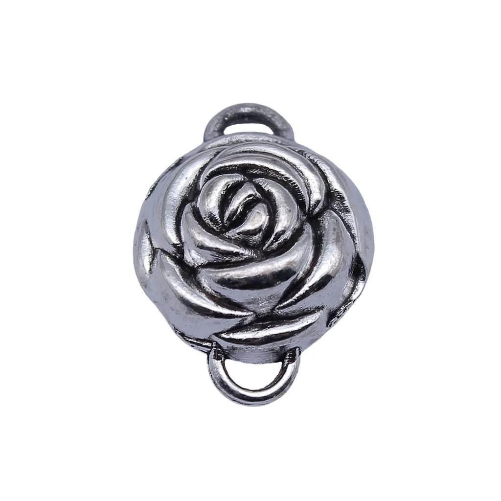 24x17x6.6mm 2.5g Antique Silver Zinc Alloy Flower Connector Charm for DIY Necklace Bracelet Making