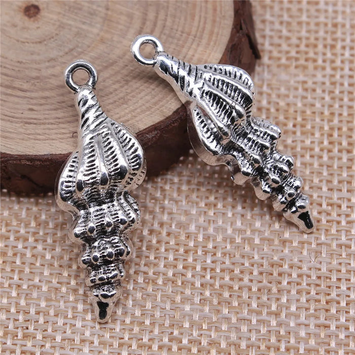37x13mm 2.5g Multicolor Zinc Alloy Conch Shell Charm Pendant for DIY Ocean Theme Jewelry Making