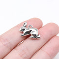 14x20mm 3.2g Antique Silver Zinc Alloy 3D Rabbit Charm Pendant for DIY Necklace Bracelet Making