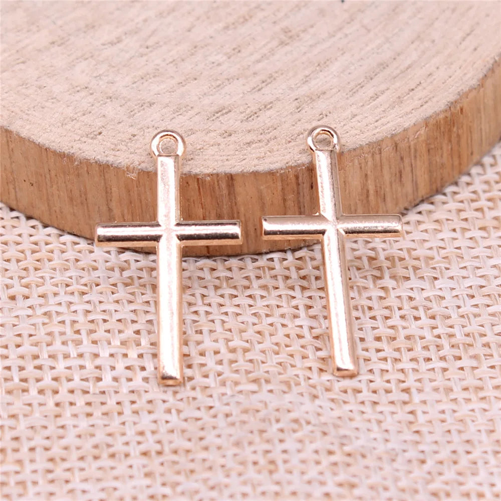 23x13mm 0.72g Multi Color Zinc Alloy Cross Charm Pendant for DIY Bracelet Necklace Handmade Jewelry