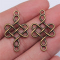 31x18mm 1.2g Multicolor Zinc Alloy Chinese Knot Connector Charm for DIY Bracelet Jewelry Making