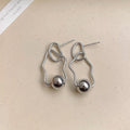 Designer Irregular Geometric Copper Drop Earrings For Women, Minimalist Cool Art Style