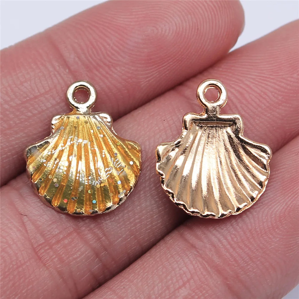 15x18mm 1g Multicolor Zinc Alloy Shell Charm Pendant for DIY Necklace Bracelet Jewelry Making