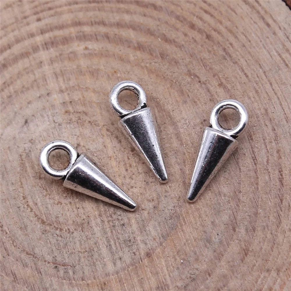 11x4mm 0.33g Multicolor Zinc Alloy Cone Spike charm pendant for DIY earrings necklace making