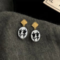 Original Design Copper Ceramic Hand Painted Tulip Flower Drop Earrings For Women