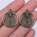 23mm 3.6g Multicolor Zinc Alloy Egyptian Pharaoh Double Sided Pharaoh Head Charm Pendant for DIY Jewelry Making