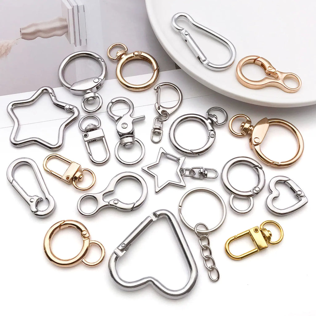 Iron Heart Lobster Dog Clasp for Keyring Bracelet Necklace DIY Jewelry Findings