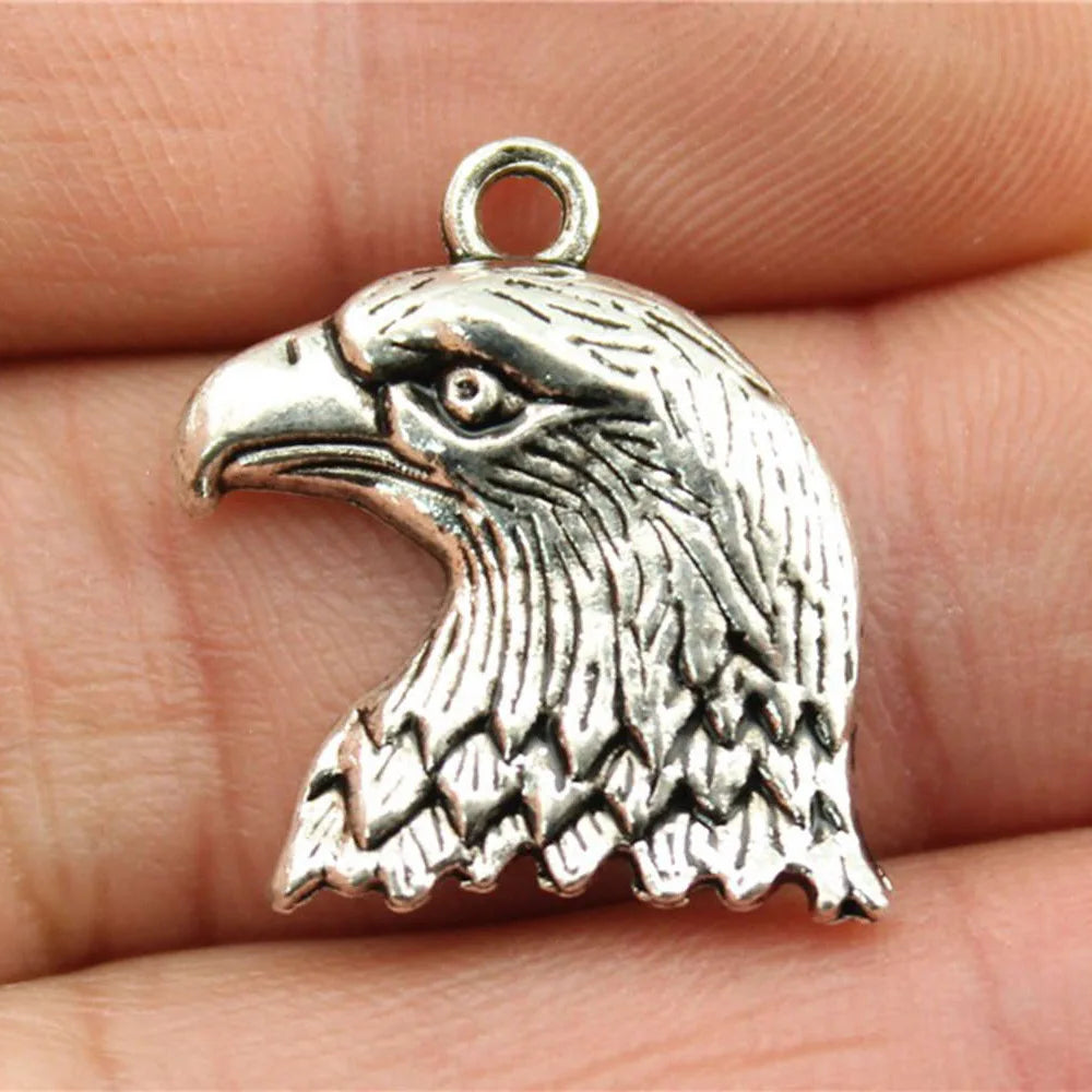 21x19mm 1.8g Multicolor Zinc Alloy Eagle Head Charm Pendant for Necklace Bracelet DIY Making