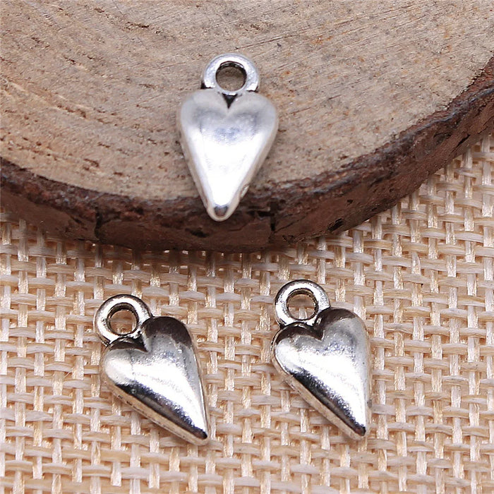 13x7mm 0.8g Multicolor zinc alloy small Heart charm pendant for DIY bracelet necklace jewelry making