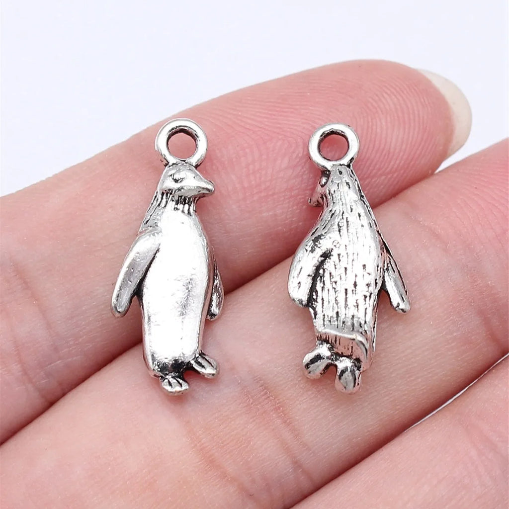 23x10mm 1.6g Antique Silver Zinc Alloy Penguin Charm Pendant for DIY Necklace Bracelet Jewelry Making