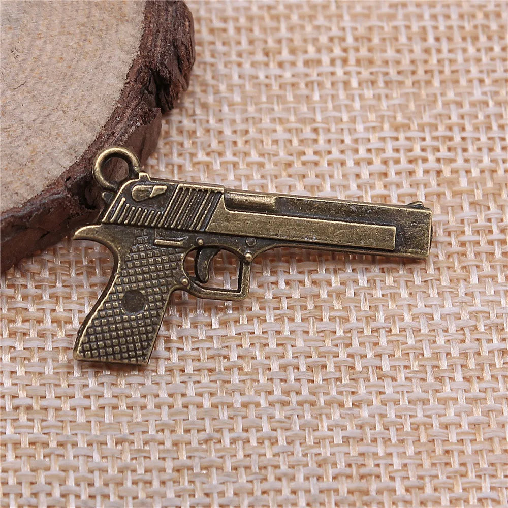 45x20mm 4.9g Multicolor Zinc Alloy Pistol Charm Pendant for DIY Bracelet Necklace Jewelry Making