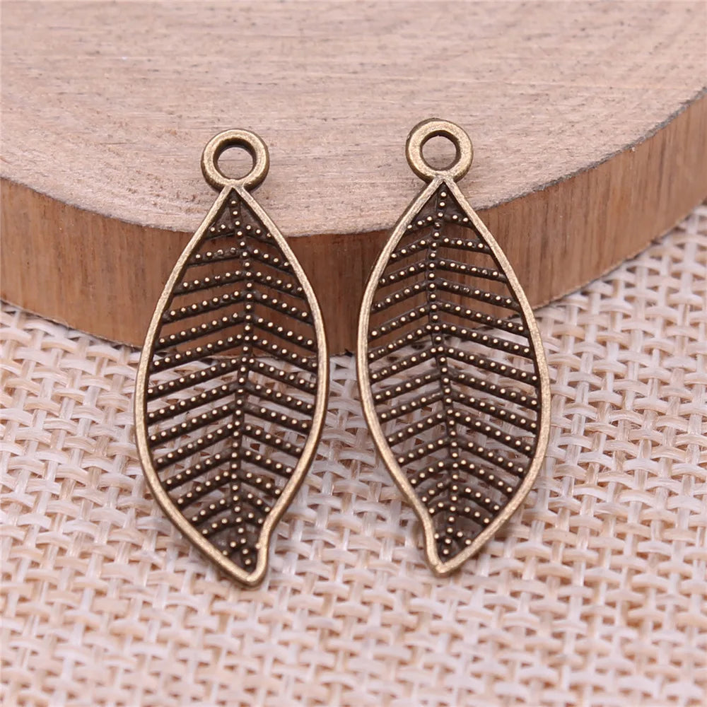 27x11mm 0.6g Multicolor Zinc Alloy Leaf Charm Pendant for DIY Bracelet Necklace Jewelry Making