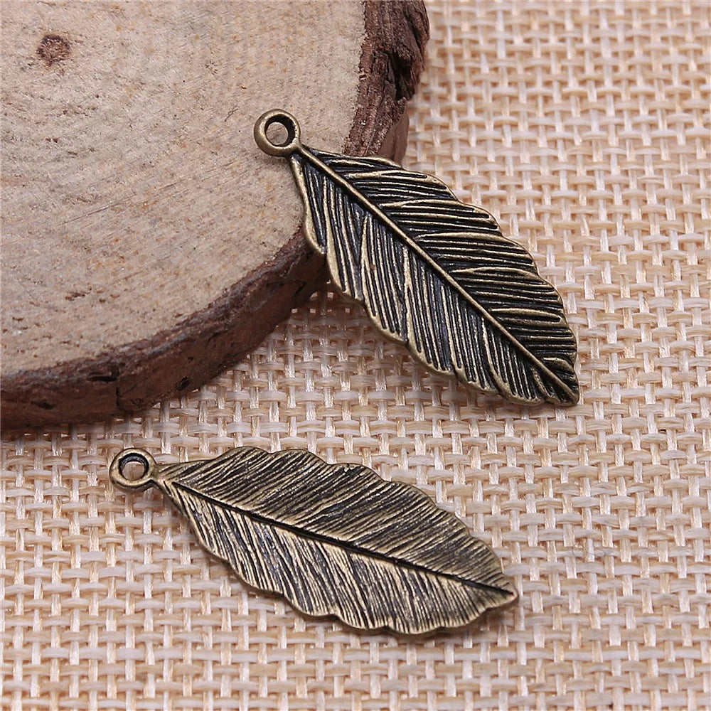 31x12mm 1g Multicolor Zinc Alloy Leaf Charm Pendant for DIY Handmade Jewelry Making