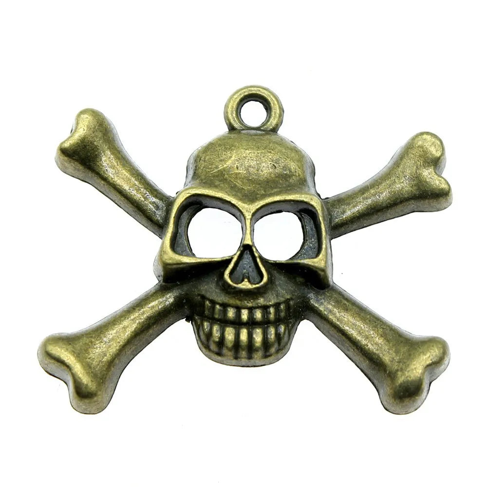 27x38mm 7.1g Multicolor Zinc Alloy Skull Charm Pendant for DIY Necklace Bracelet Jewelry Making