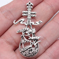 49x25mm 5.1g Antique Silver Zinc Alloy Pipa Musical Instrument Charm Pendant for DIY Jewelry Making