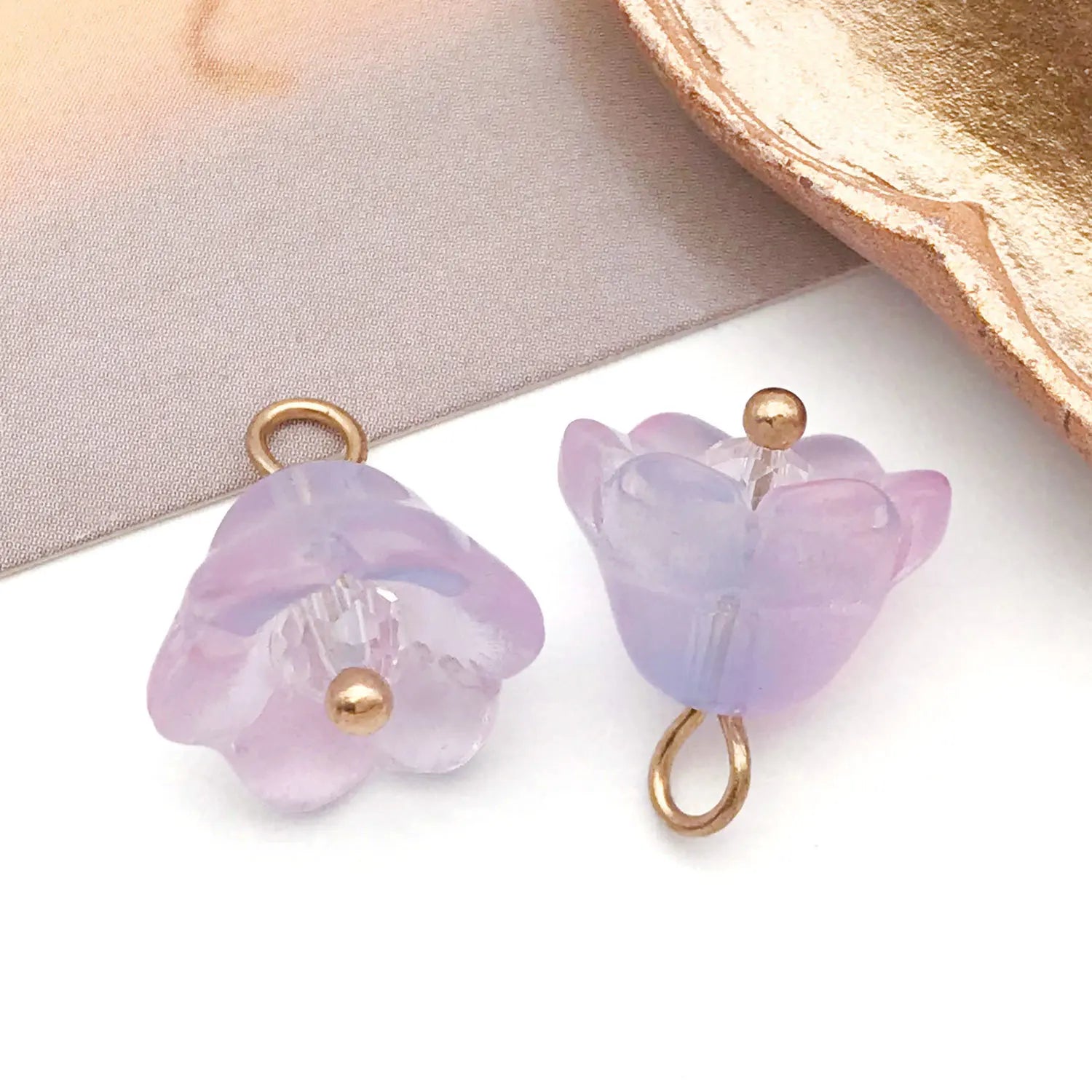 Glass Lily of the Valley Flower Loose Beads for DIY Earrings Bag Charm Jewelry