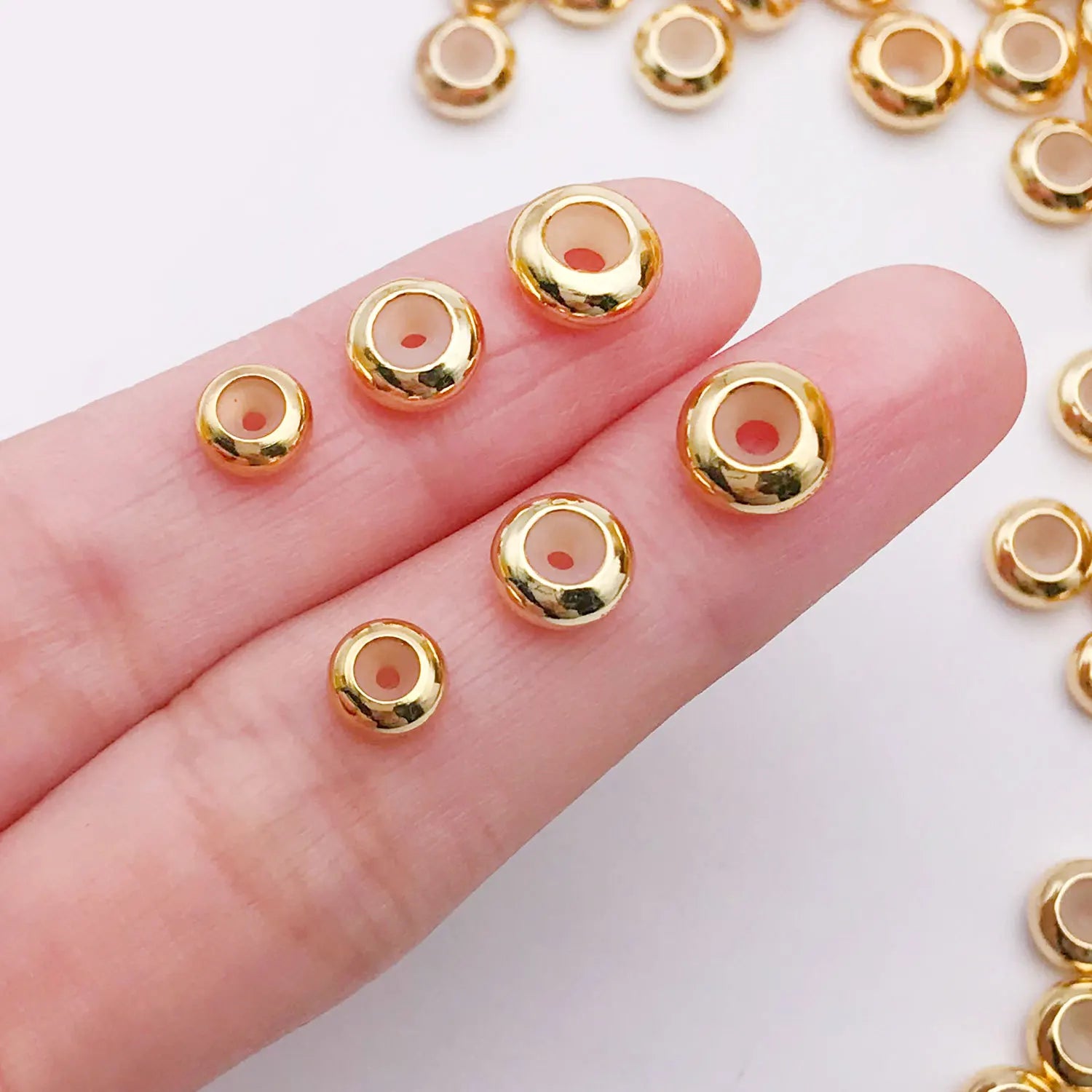 Silicone Flat Wheel Spacer Positioning Beads for DIY Bracelets Necklaces Bangles
