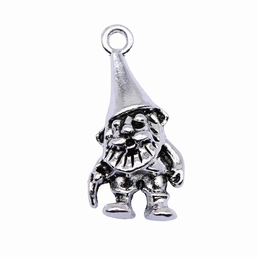 23x10mm 2.5g Antique Silver Zinc Alloy Santa Claus Charm Pendant for DIY Christmas Jewelry Making