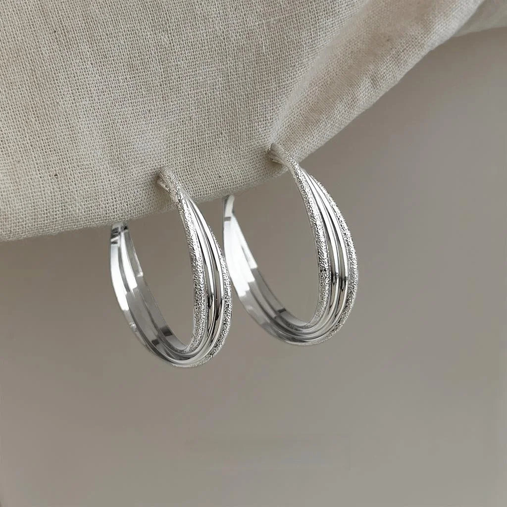 Minimalist Geometric Round Eco-Friendly Copper Hoop Earrings For Women Commuter Fashion Jewelry