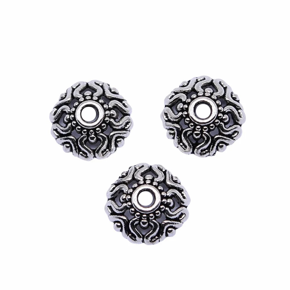 9x9mm 0.25g Multicolor Zinc Alloy Flower Bead Caps for DIY Necklace Bracelet Earring Making