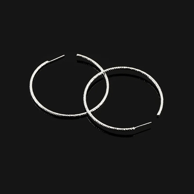 Vintage Faceted Alloy Big Round Hoop Stud & Clip On No Piercing Hong Kong Style Statement Earrings
