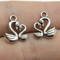 15x12mm 0.9g Multicolor Zinc Alloy Swan Charm Pendant for Necklace Bracelet DIY Jewelry Making