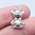 12x20mm 2g Antique Silver Zinc Alloy Teddy Bear Charm Pendant for DIY Bracelet Necklace Making