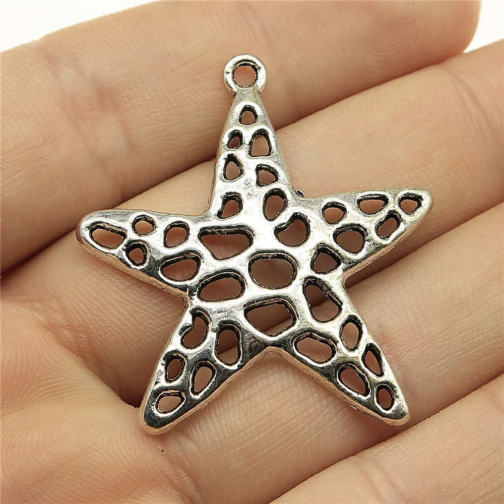 40x37mm 3.4g Multicolor Zinc Alloy Starfish Charm Pendant for DIY Ocean Theme Jewelry Making