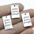 22x12mm 2.2g Zinc Alloy Double Sided Rectangle Live Love Laugh Letter Charm Pendant for DIY Jewelry Making