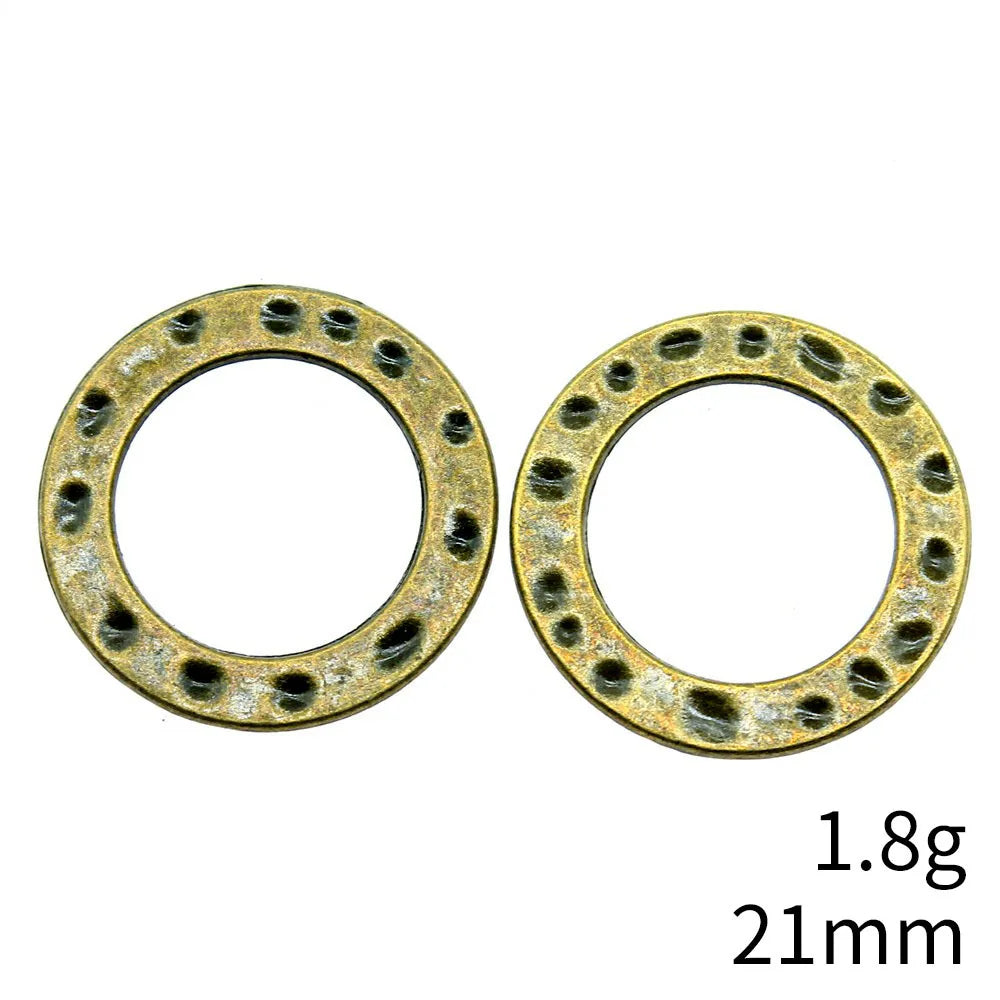 21x21mm 1.8g Multicolor Zinc Alloy Round Ring Charm Pendant for Necklace Bracelet DIY Jewelry