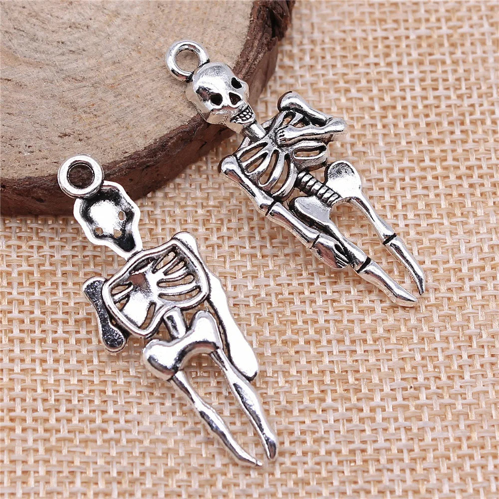 41x15mm 2.6g Multicolor Zinc Alloy Skull Charm Pendant for DIY Necklace Bracelet Accessories