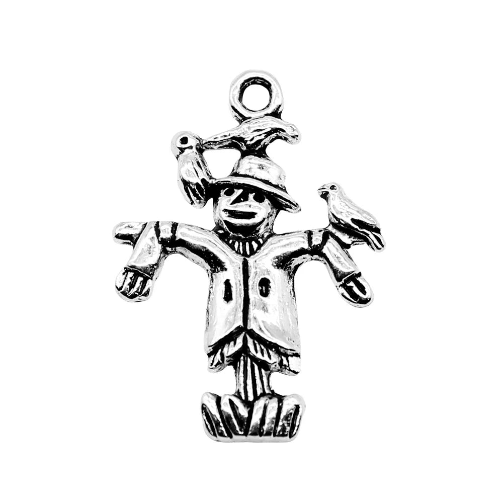 25x18mm 1.4g Antique Silver Zinc Alloy Scarecrow Charm Pendant for DIY Handmade Jewelry Making