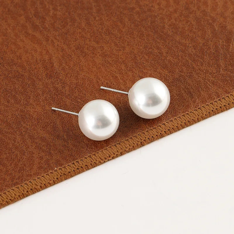 Elegant Spiral Alloy Round Pearl Drop Stud & Clip On No Piercing Lightweight Fashion Earrings