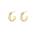 Elegant Gold Alloy Smooth Pig Nose Spiral Disc Stud & Clip On No Piercing Commuter Hoop Earrings