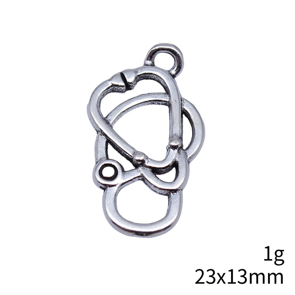 23x13mm 1g Multicolor Zinc Alloy Stethoscope Charm Pendant for DIY Nurse Jewelry Accessories