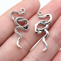 30x14mm 1.6g Antique Silver Zinc Alloy Snake Charm Pendant for DIY Necklace Bracelet Jewelry