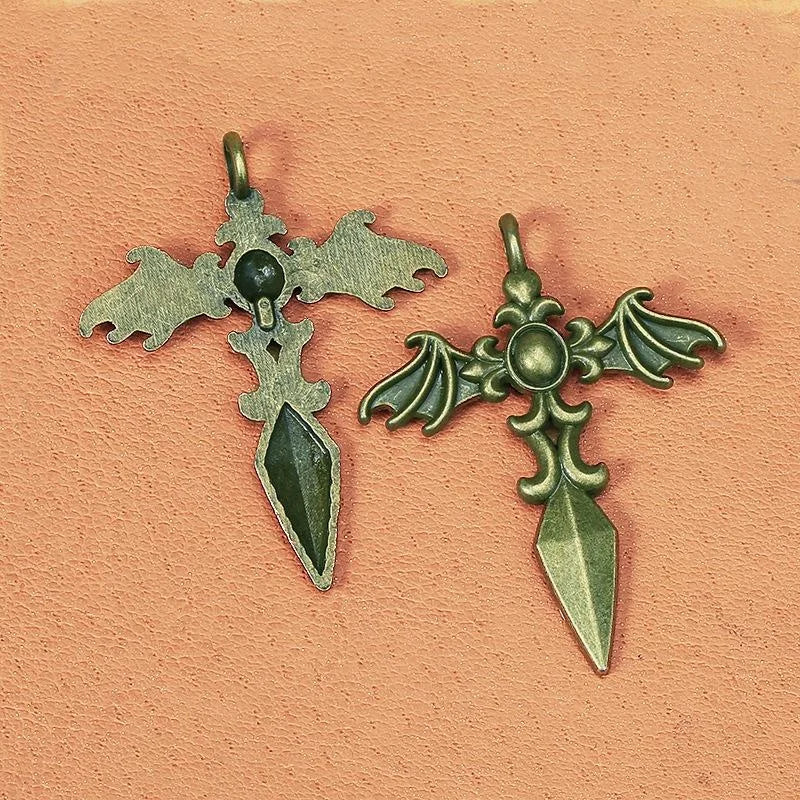 35x44MM Zinc Alloy Winged Cross Charm Pendant for DIY Necklace Bracelet Jewelry Making