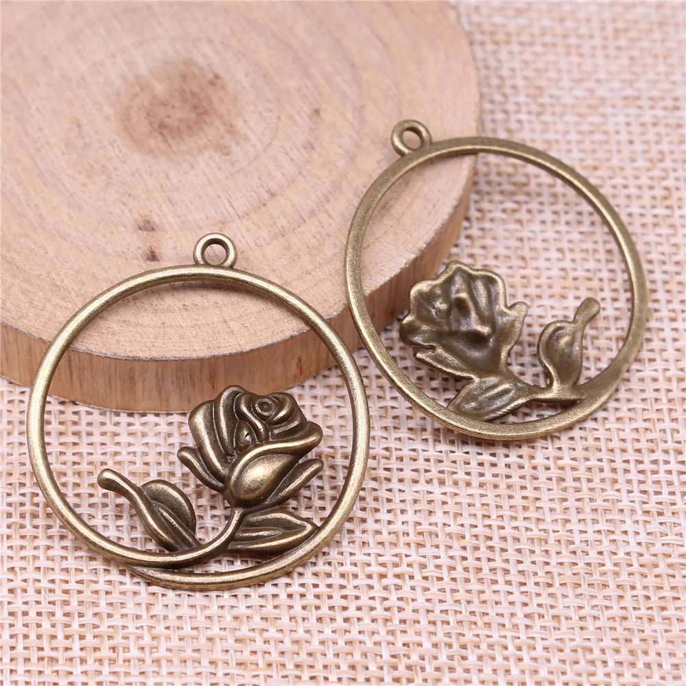 36x33mm 3.6g Multicolor Zinc Alloy Flower Charm Pendant for DIY Bracelet and Necklace Making