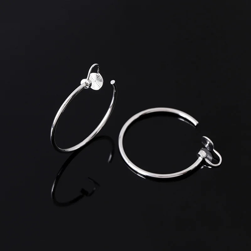 Vintage Gold Alloy Spiral Disc Hoop Stud & Clip On No Piercing Hong Kong Style Round Hoop Earrings