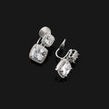 Luxury Square Zircon Rhinestone Drop Stud & Clip On No Piercing Geometric Spiral Women's Earrings