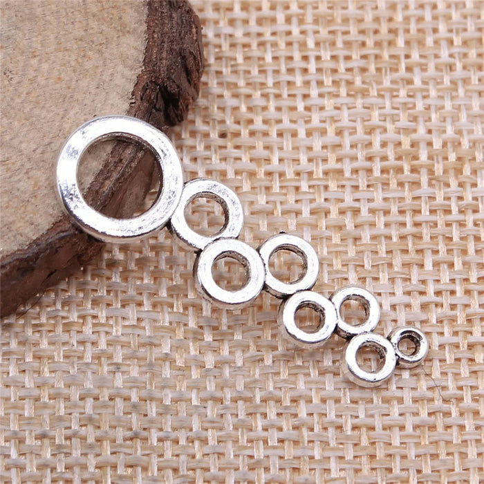 37x11mm 1.2g Multicolor Zinc Alloy Circle Connector Charm Pendant for DIY Bracelet Necklace Making