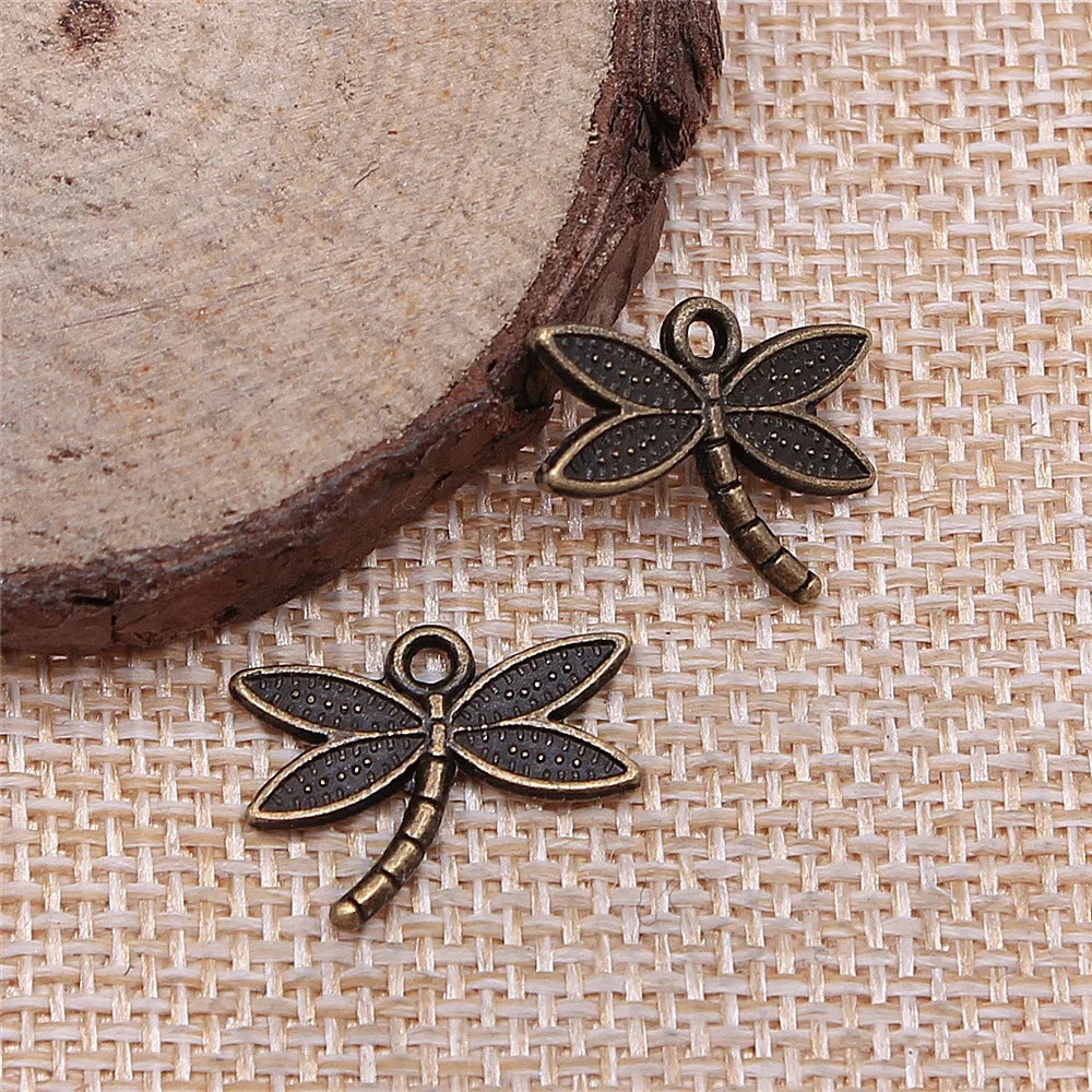 18x14mm 0.9g Multicolor Zinc Alloy Dragonfly Charm Pendant for DIY Earring Bracelet Jewelry Making
