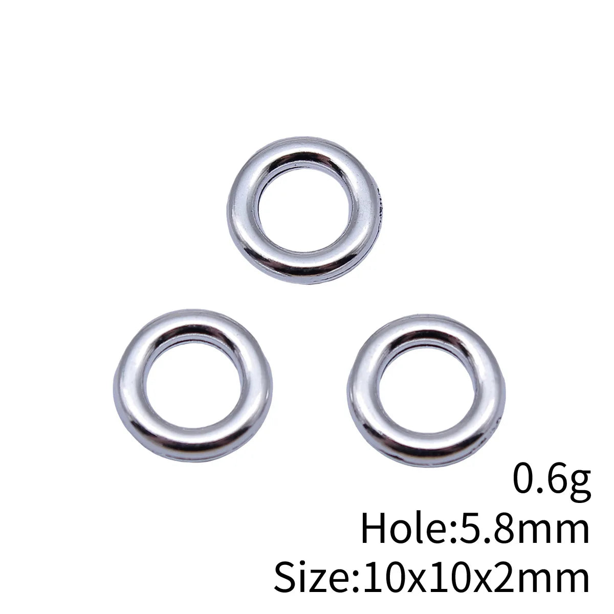10x10x2mm 0.6g Multicolor Zinc Alloy Round Ring Spacer Beads for DIY Bracelet Necklace Jewelry Making